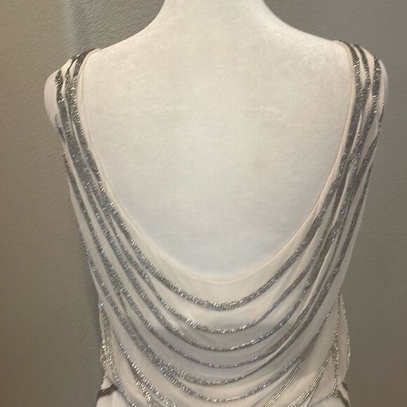 Alice+ Olivia Gisel Beaded Cowl Back MIDI Sequin Dress Size Small - Picture 4 of 6